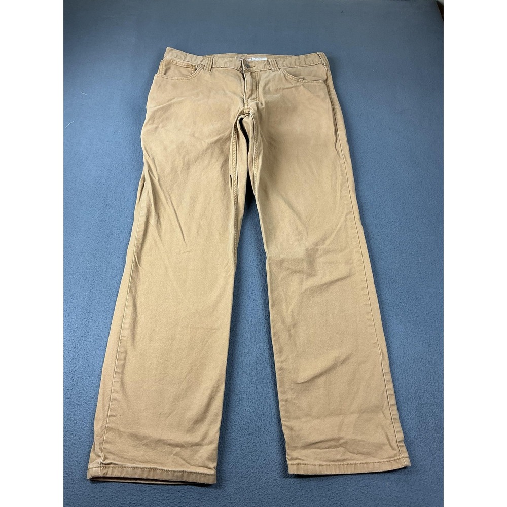 Carhartt Pants Mens 34x32 Beige Rugged Flex Relaxed Fit Canvas Workwear - Picture 1 of 13